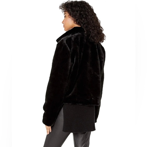 Blank NYC Faux Fur Crop Jacket in Uptown Girl NWT LARGE - Picture 5 of 7